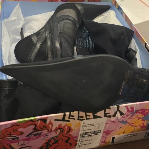 Jeffery Campbell Stockings Boots in Black EUC Size 7 - Picture 7 of 9